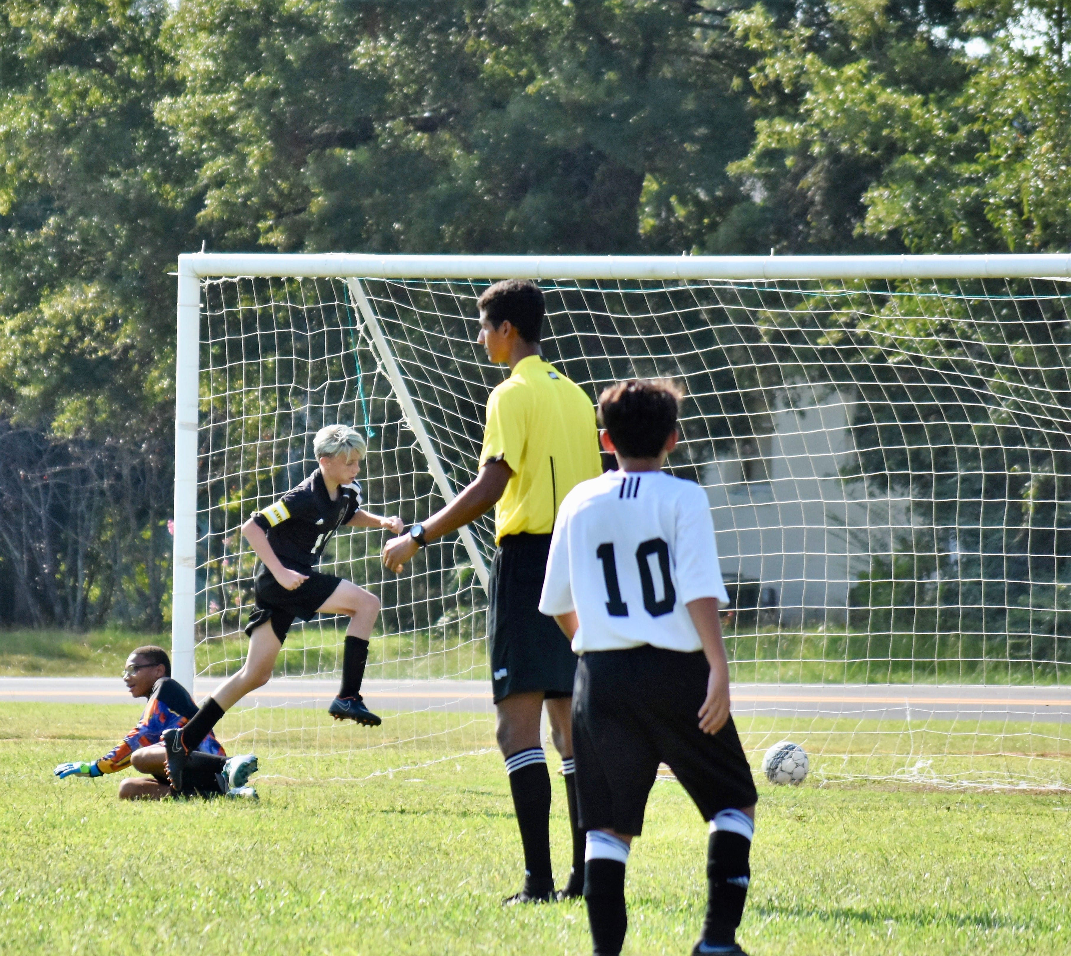 Out of goal and into the net