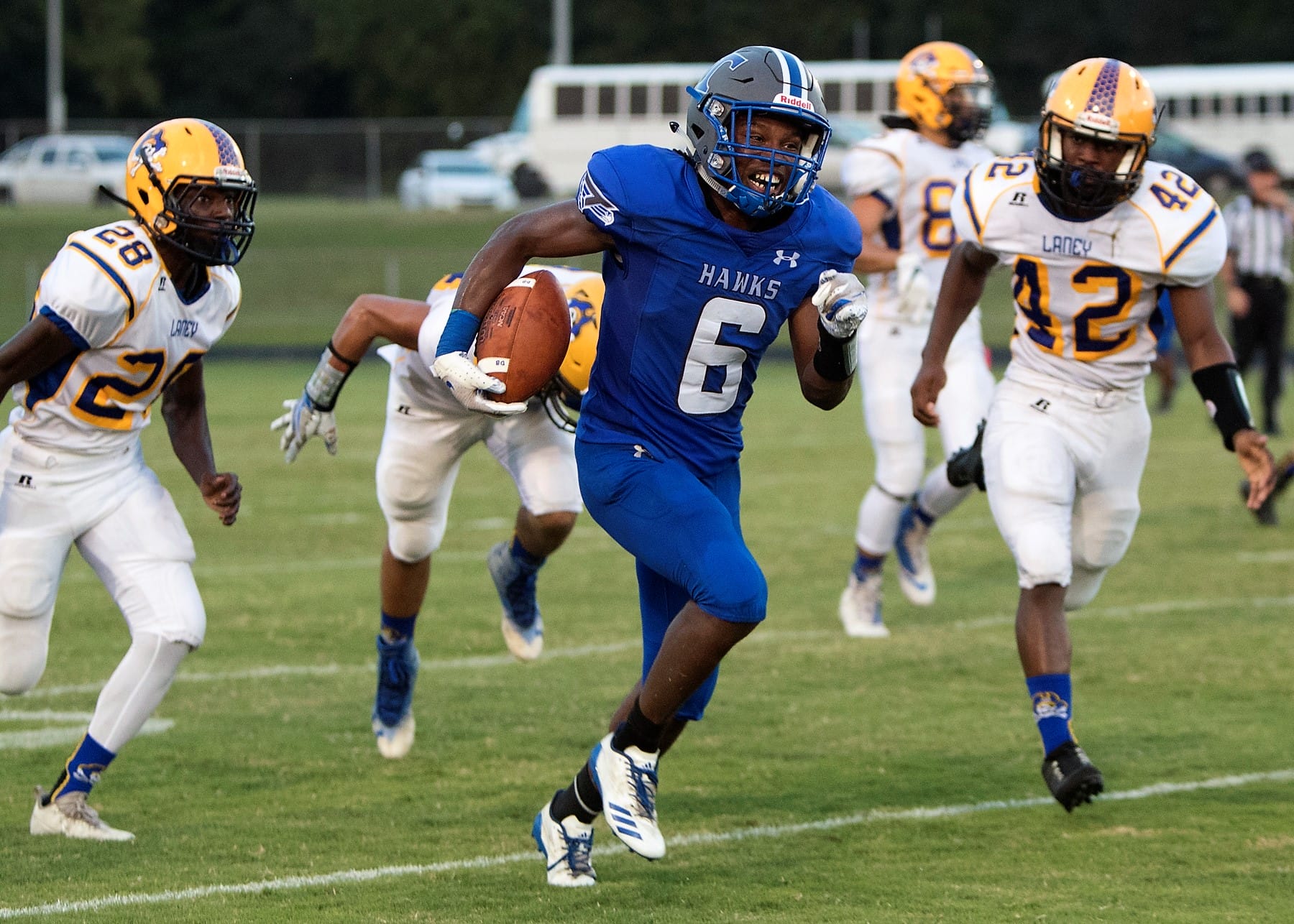 Hawks fall to Laney, 23-15