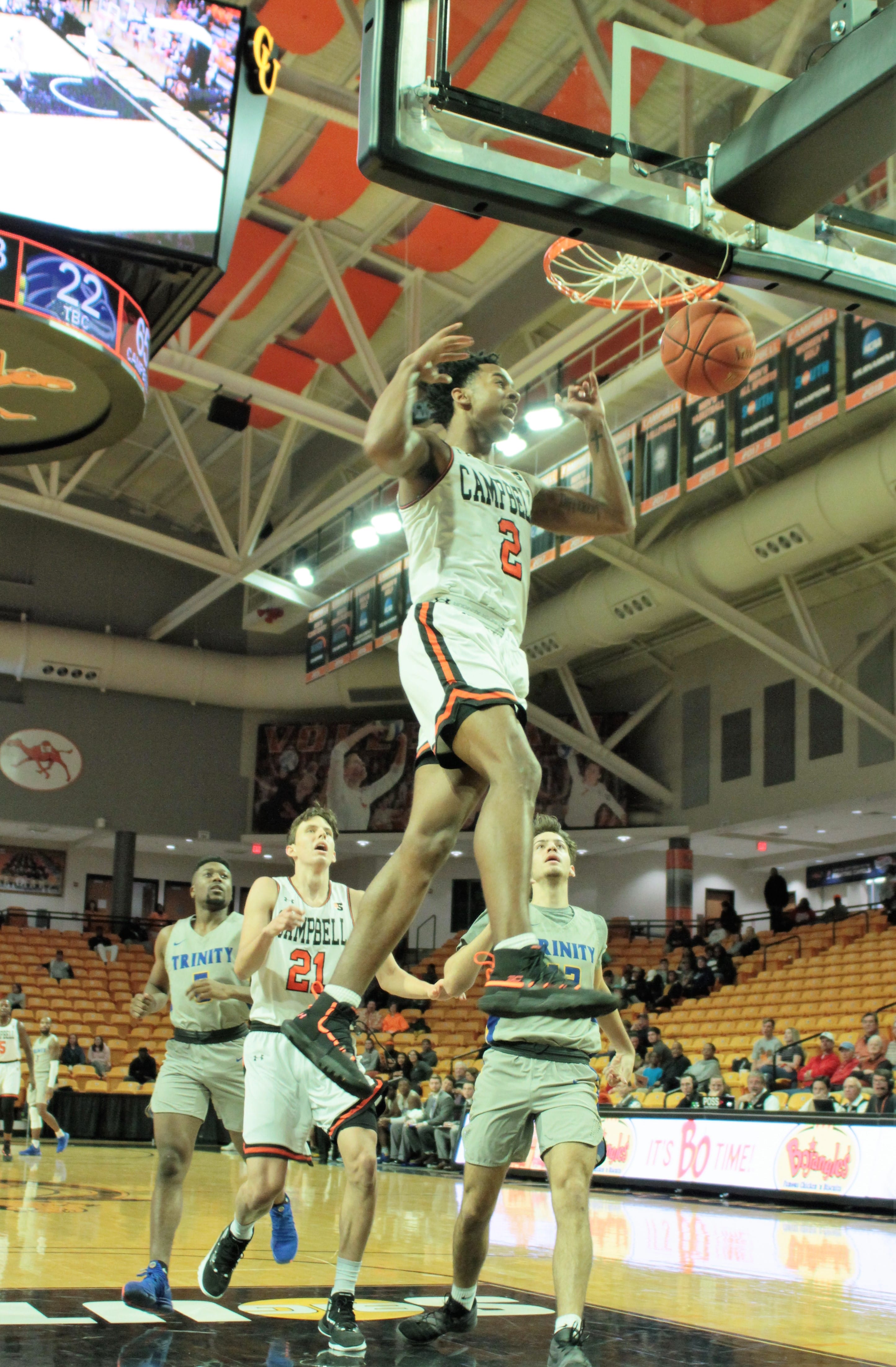 Camels cruise past Trinity Baptist