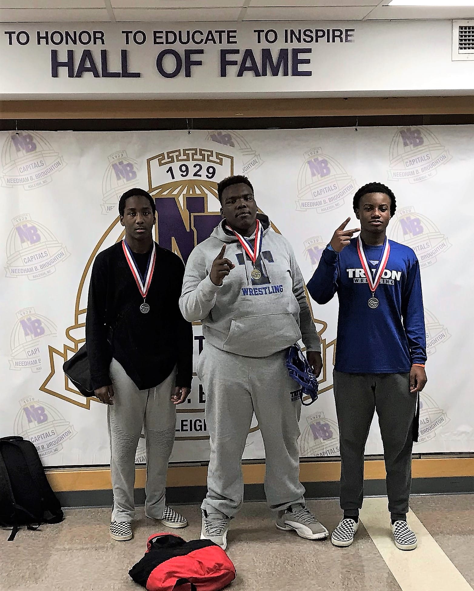 Triton wrestlers at Broughton, Carvin wins heavyweight title