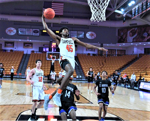 Camels cruise in hoops opener