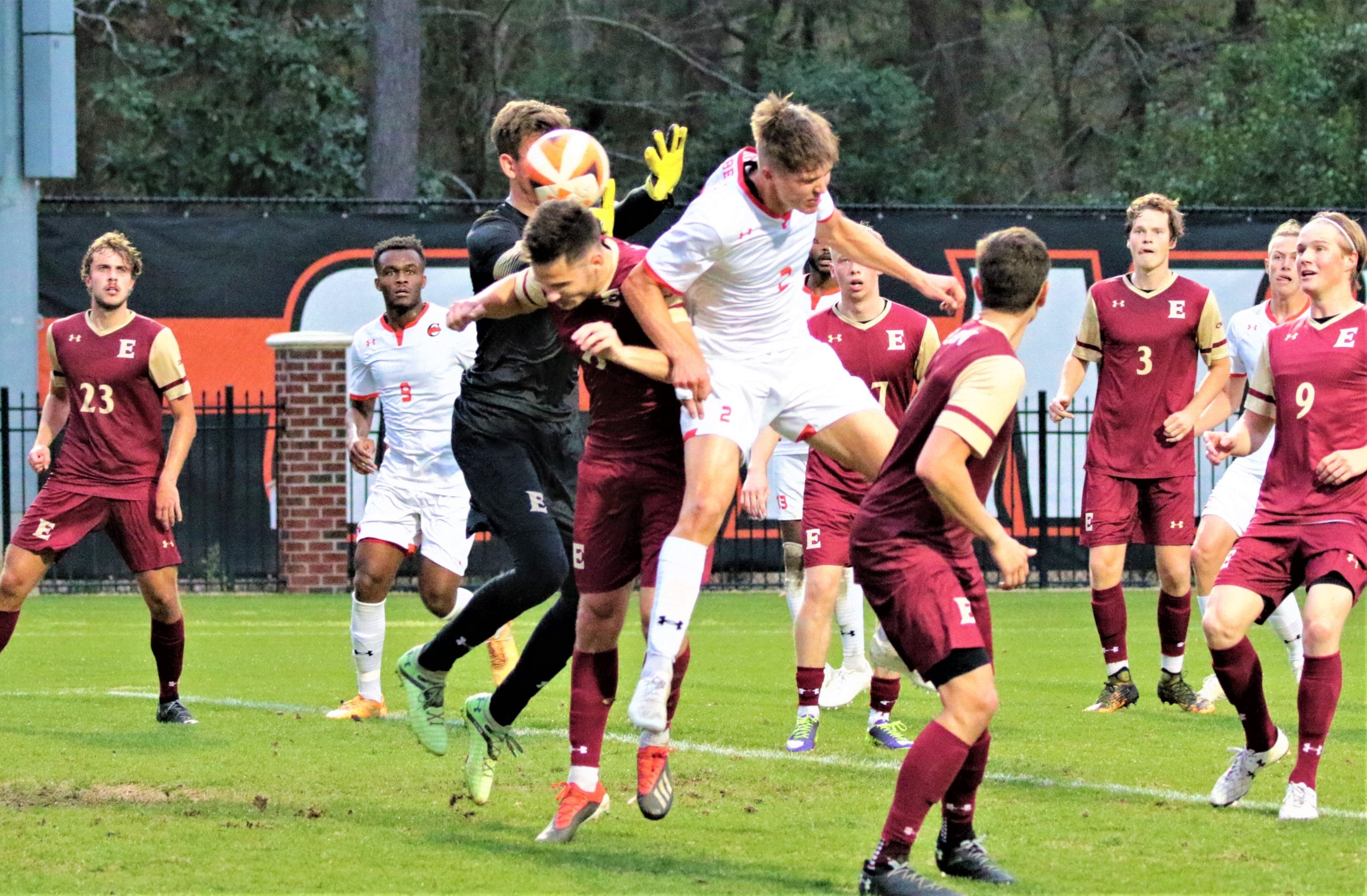 Scoring flurry sends Camels to 3-2 men’s soccer win over Elon