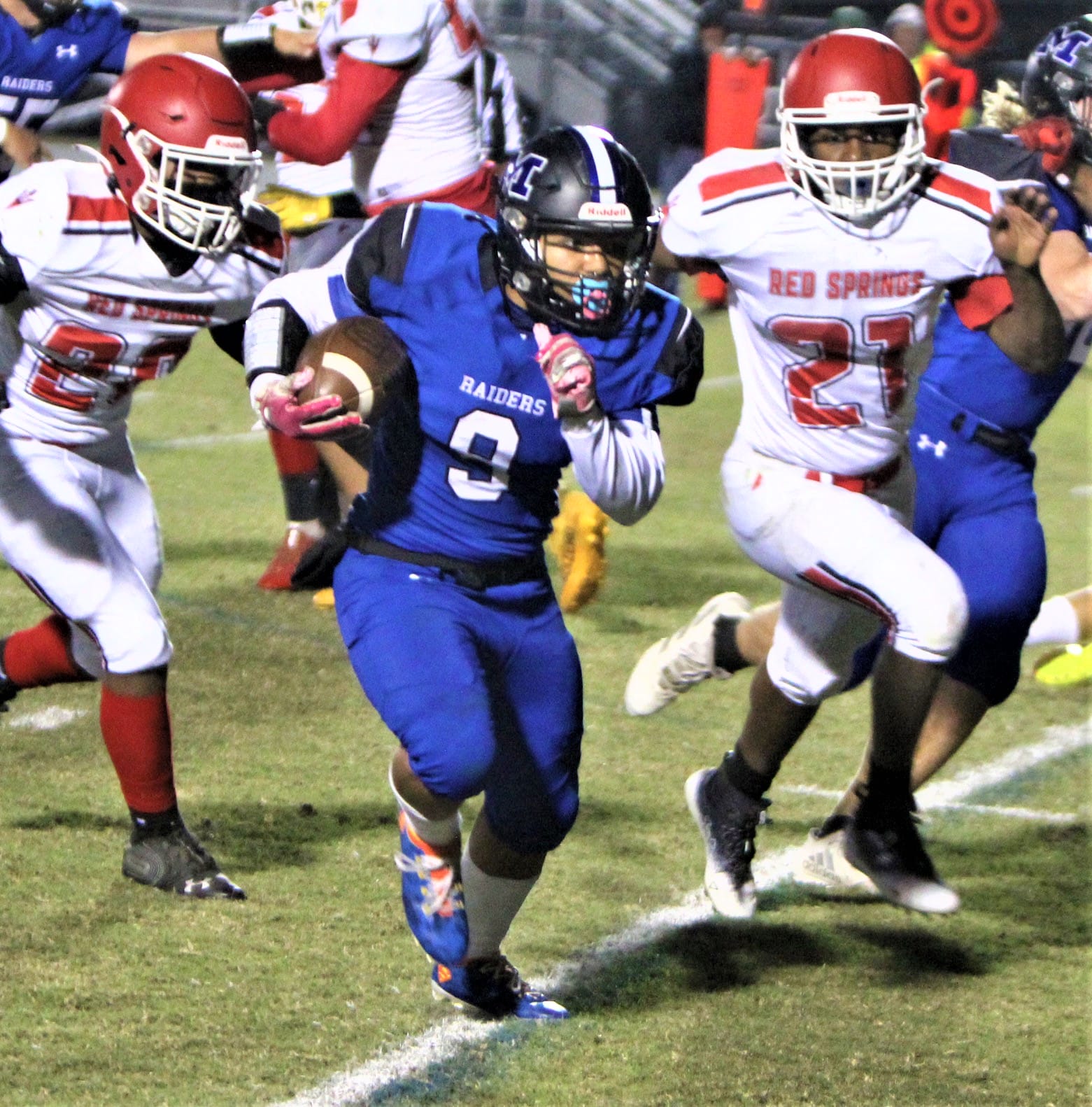 Raiders roll past Red Springs, 59-14