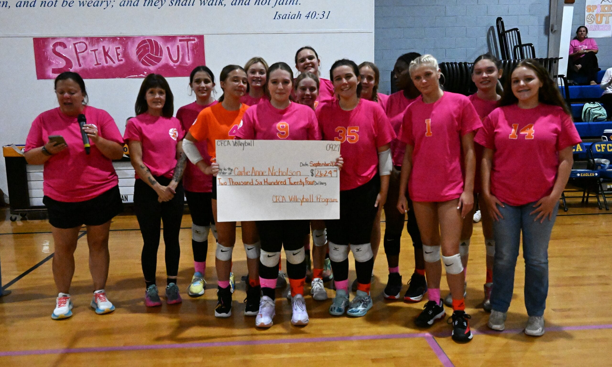 ‘Pink-Out’ pays out as CFCA hosts Lee Christian in Mid-Carolina volleyball